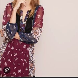 Anthropologie Maeve Quartier Latin Velvet dress